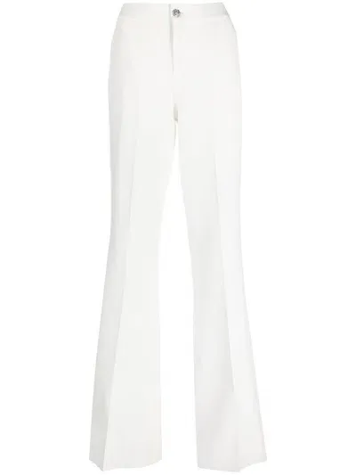 Philipp Plein Mid-rise Flared Trousers In White