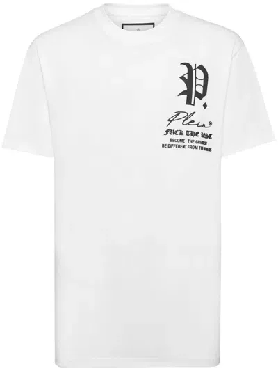 Philipp Plein Logo-print Cotton T-shirt In White