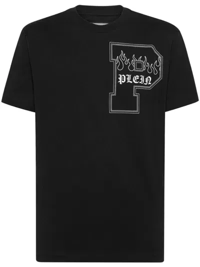 Philipp Plein Logo-print Cotton T-shirt In Black