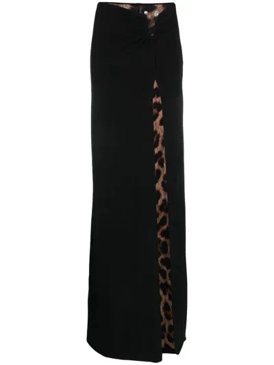 Philipp Plein Ruched Maxi Skirt In Multi