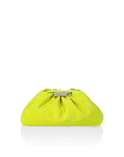 Philipp Plein Mini Pillow Embellished Clutch Bag In Green