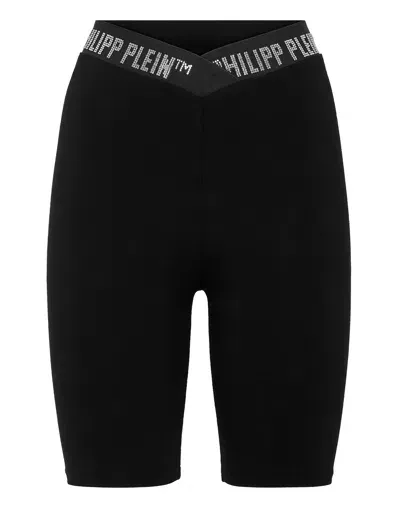 Philipp Plein Stones Super High Waist Shorts In Black