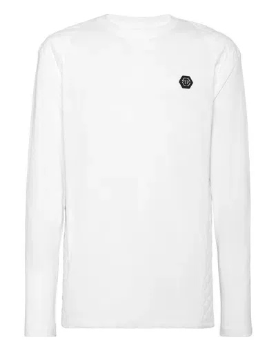 Philipp Plein T-shirt Round Neck Ls In White