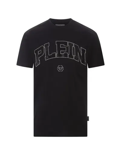 Philipp Plein T-shirt Round Neck Ss Stones In Black