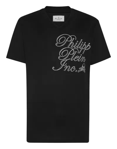 Philipp Plein Logo-print Cotton T-shirt In Black