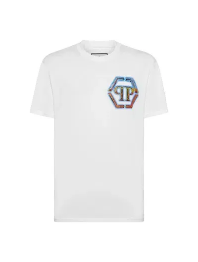 Philipp Plein Logo-embellished Cotton T-shirt In White