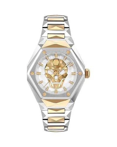 Philipp Plein Women's Skull Spikes Two-tone Stainless Steel Bracelet Watch 40mm In Two Tone