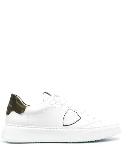 Philippe Model Temple Veau Lace-up Sneakers In Bianco