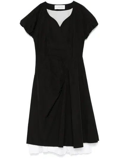 Philippe Model Paris Asymmetric Midi Dress In Black