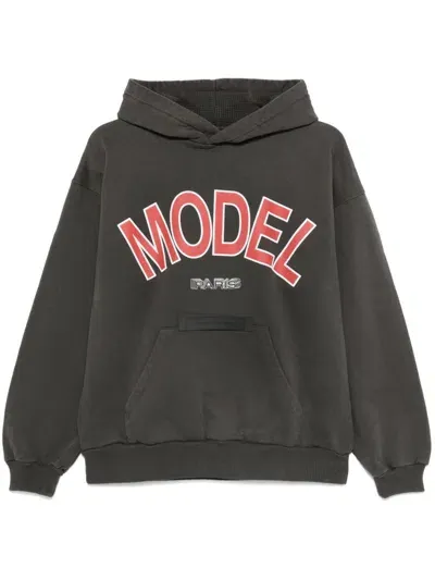 Philippe Model Paris Logo-print Hoodie In Grey