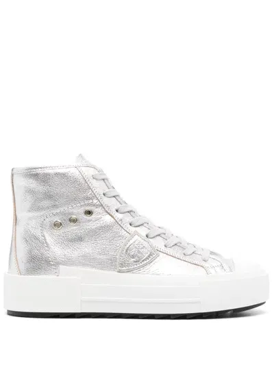 Philippe Model Paris New Hybrid Mid Sneakers In Silver