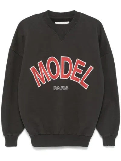 Philippe Model Paris Text-print Sweatshirt In Black