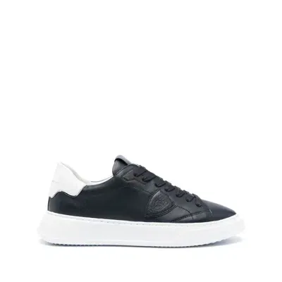 Philippe Model Temple Veau Lace-up Sneakers In Blue