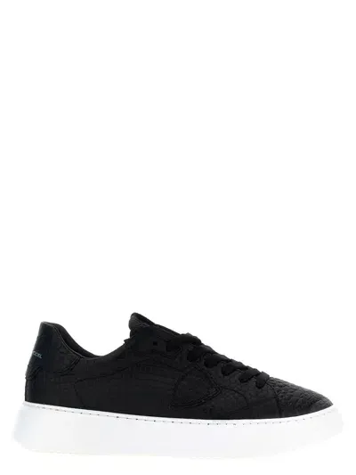 Philippe Model Temple Low Man Sneakers White/black In Blackwhite