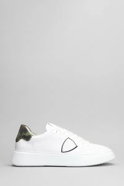 Philippe Model Temple Sneakers In White Leather