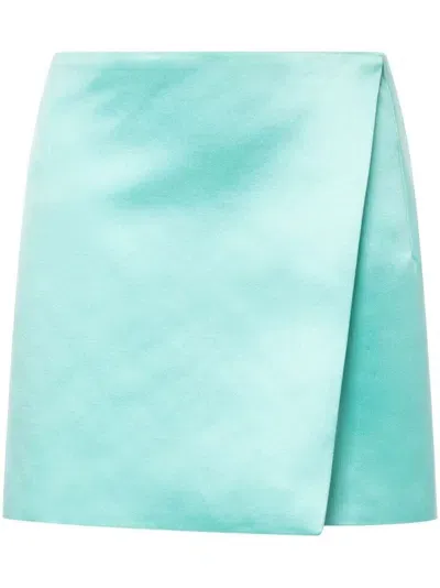 Philosophy Di Lorenzo Serafini Asymmetric Satin Miniskirt In Blue