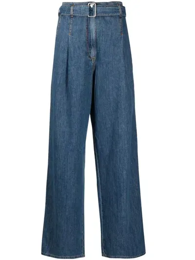 Philosophy Di Lorenzo Serafini Belted Wide-leg Jeans In Blue