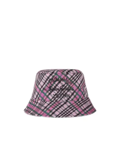 Philosophy Di Lorenzo Serafini Logo-print Checked Bucket Hat In Pink