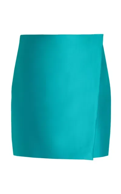 Philosophy Di Lorenzo Serafini Duchess Satin Mini Wrap Skirt In Blue