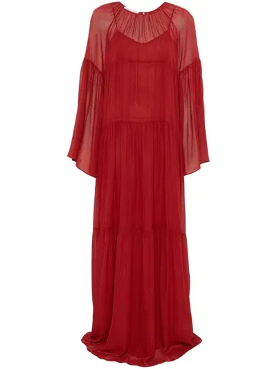 Philosophy Di Lorenzo Serafini Flared Maxi Dress In Red