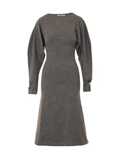 Philosophy Di Lorenzo Serafini Flared Midi Dress In Grey