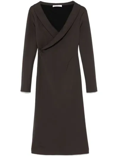 Philosophy Di Lorenzo Serafini Jersey Midi Dress In Brown