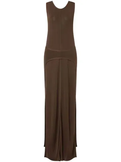 Philosophy Di Lorenzo Serafini Layered Racerback Maxi Dress In 褐色