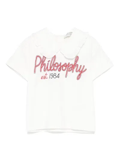 Philosophy Di Lorenzo Serafini Kids' Logo-embroidered Top In Neutrals