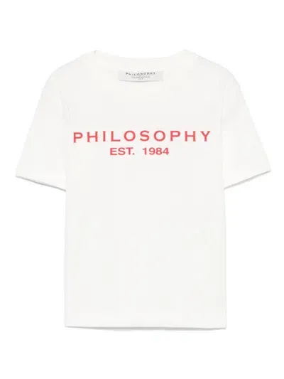 Philosophy Di Lorenzo Serafini Kids' Logo Jersey T-shirt In White