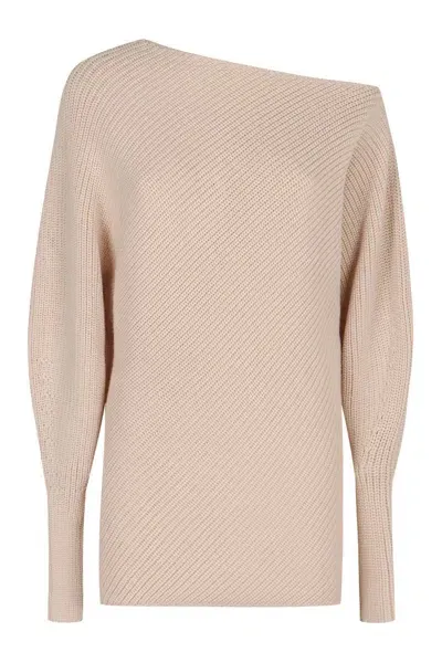 Philosophy Di Lorenzo Serafini One-shoulder Sweater In Beige