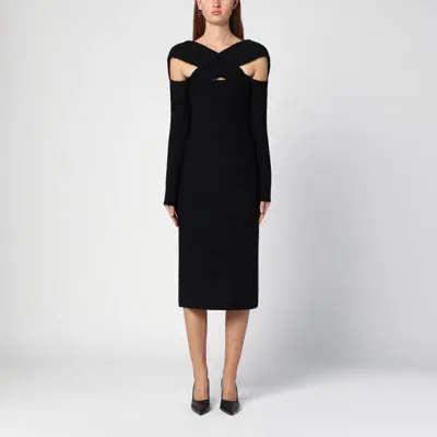 Philosophy Di Lorenzo Serafini Philosophy Midi Dress With Crossover Detail In Black