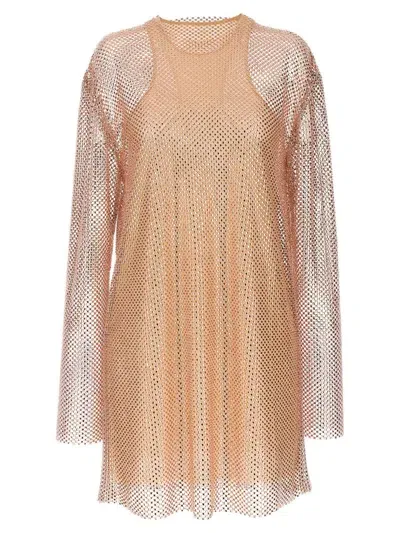 Philosophy Di Lorenzo Serafini Rhinestone Dress In Nude & Neutrals