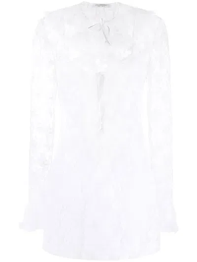 Philosophy Di Lorenzo Serafini Ruffled Lace Minidress In Weiss