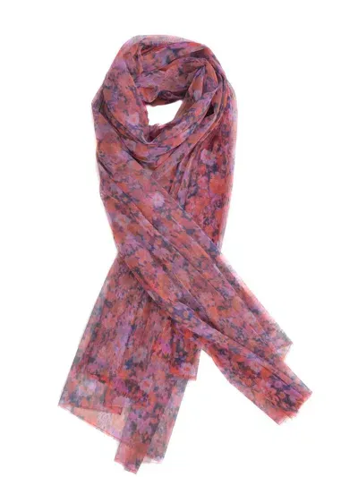 Philosophy Di Lorenzo Serafini Floral-print Chiffon Scarf In Red