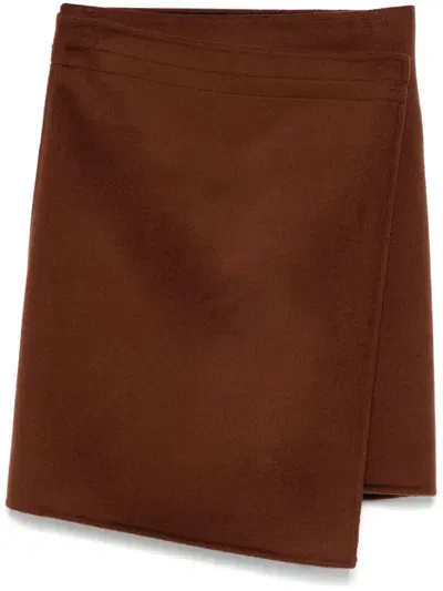 Philosophy Di Lorenzo Serafini Wrap Mini Skirt In Brown