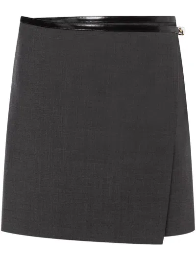 Philosophy Di Lorenzo Serafini Wool Blend Mini Skirt In Grey