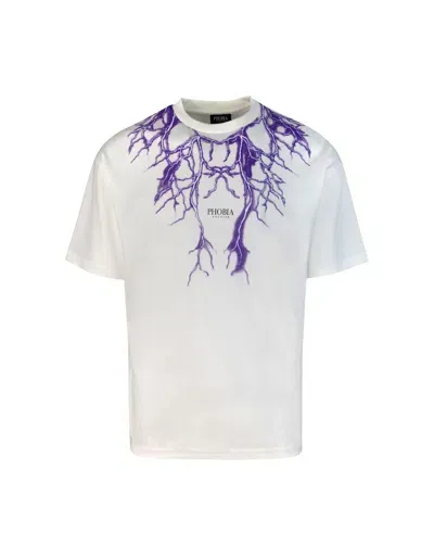 Phobia Archive T-shirt Nera Lightning Viola In White