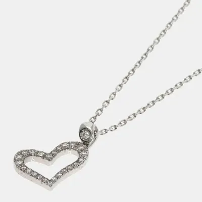 Pre-owned Piaget 18k White Gold And Diamond Limelight Heart Pendant Necklace