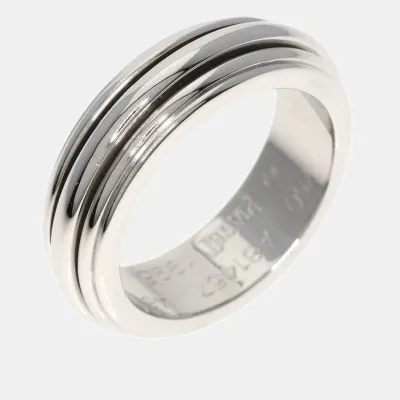 Pre-owned Piaget 18k White Gold Posession Band Ring Eu 47