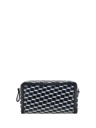 Pierre Hardy Cube Box Shoulder Bag In Black-white-black