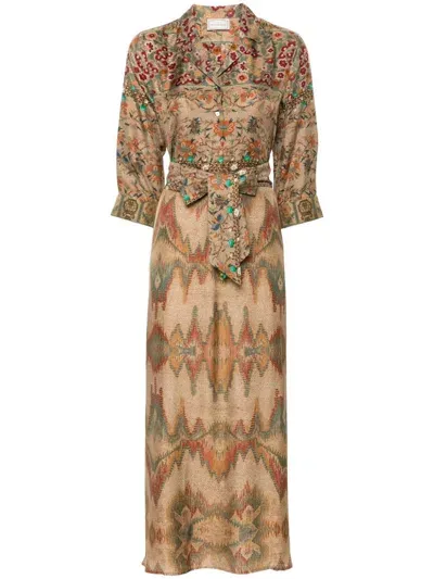 Pierre-louis Mascia Aloe Dress In Beige