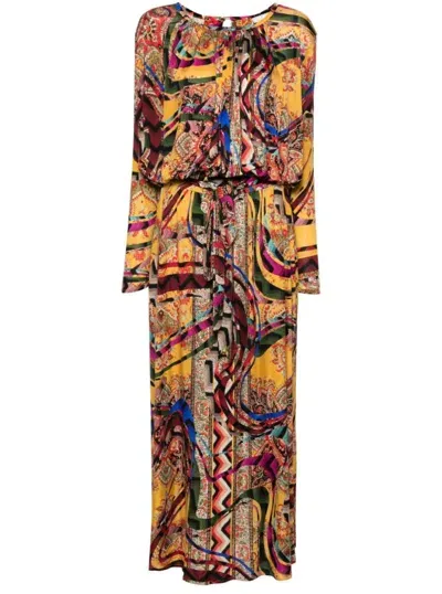 Pierre-louis Mascia Abstract-print Silk Dress In Multicolor