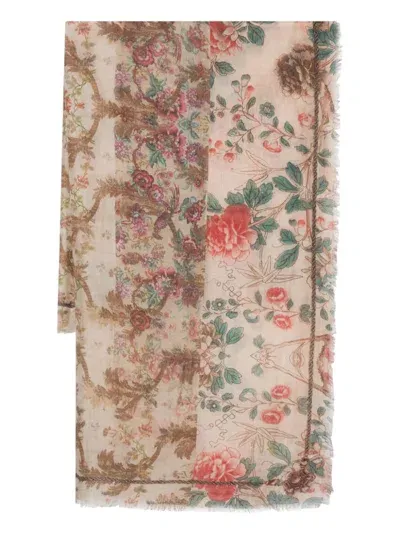 Pierre-louis Mascia Floral-print Scarf In Beige