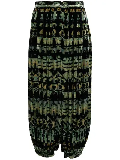 Pierre-louis Mascia Graphic Print Tapered Trousers In Green