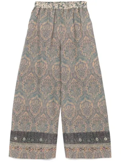 Pierre-louis Mascia Patterned Trousers In Blue