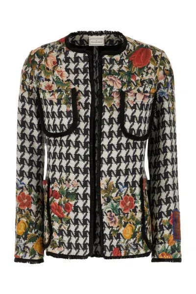 Pierre-louis Mascia Printed Fabric Cardigan In 101