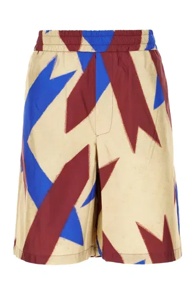 Pierre-louis Mascia Printed Silk Bermuda Shorts In 101