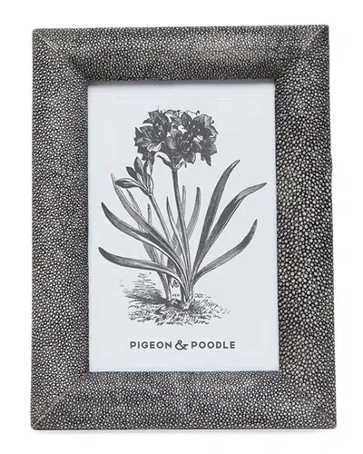 Pigeon & Poodle Oxford Faux-shagreen Frame, 4x6 In Gray