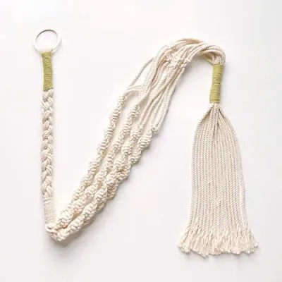 Pillowpia Trina Macrame Plant Hanger In Sage