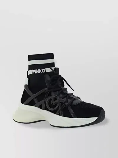 Pinko Ariel Sock Sneakers In Limo Black